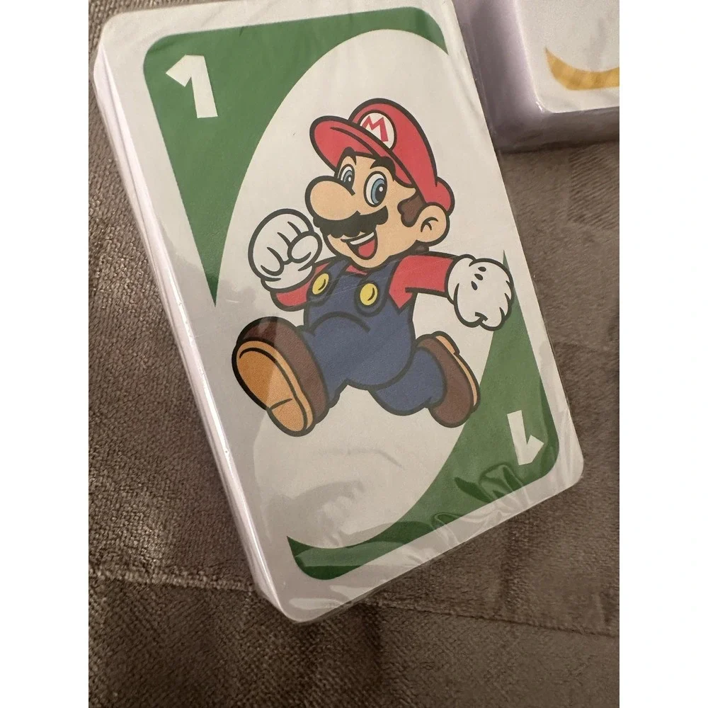 UNO Super Mario Card Game Mattel Nintendo 2016 Party Family Cards 112pcs 7+ 2-10